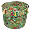 Indian Ottoman Pouffe Cover Indian Foot Stool Cover Vintage Kid Seating (18" x 18" x 14" Inch) view 1