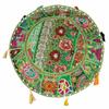 Indian Ottoman Pouffe Cover Indian Foot Stool Cover Vintage Kid Seating (18" x 18" x 14" Inch) view 2