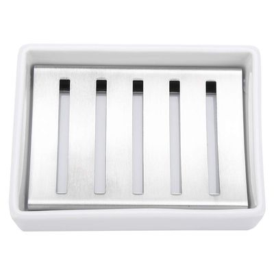 304 Steel Shower Soap Bar Holder Dish,Soap Rack, Soap Case Holder Ceramic Soap Container for Bathroom Kitchen Use, Soap Rack, 304 Steel Shower Soap Bar Holder Dish, Soap Case Soap Box Soap Holde