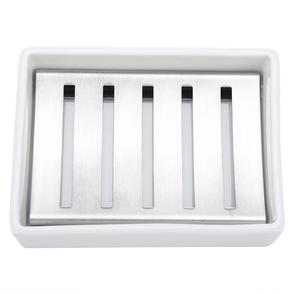 304 Steel Shower Soap Bar Holder Dish,Soap Rack, Soap Case Holder Ceramic Soap Container for Bathroom Kitchen Use, Soap Rack, 304 Steel Shower Soap Bar Holder Dish, Soap Case Soap Box Soap Holde