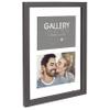 Malden International Designs 10x14 Charcoal Gray Floating Glass Wall Frame Displays Up To 2 5x7 Photos view 2