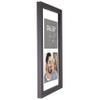 Malden International Designs 10x14 Charcoal Gray Floating Glass Wall Frame Displays Up To 2 5x7 Photos view 3