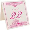 Peacock Flourish Wedding Table Numbers (Select Color/Quantity), Champagne, Fuschia, 1-110, Double Sided, Tent or Use in a Stand, Great for Parties & Restaurants - Made in the USA view 2