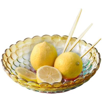 KDLK Fruit Bowl for Kitchen Counter Fruit Basket Vegetable Basket Glass Fruit Plate European Fruit Bowl Fruit Basket Fruit Salad Plate Glass Fruit Plate Dried Fruit Dessert Plate