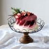Fruit Bowl for Kitchen Counter Fruit Basket Fruit Bowl Nordic Simple Handmade Wrought Iron Solid Wood Dessert Cake Table Cake Fruit Bowl Silver Large Fruit Bowl (Color : A) view 2