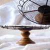 Fruit Bowl for Kitchen Counter Fruit Basket Fruit Bowl Nordic Simple Handmade Wrought Iron Solid Wood Dessert Cake Table Cake Fruit Bowl Silver Large Fruit Bowl (Color : A) view 4