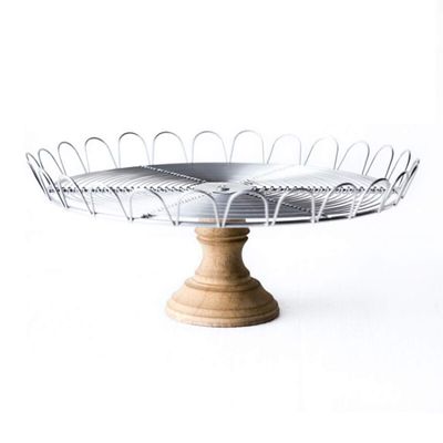 Fruit Bowl for Kitchen Counter Fruit Basket Fruit Bowl Nordic Simple Handmade Wrought Iron Solid Wood Dessert Cake Table Cake Fruit Bowl Silver Large Fruit Bowl (Color : B)