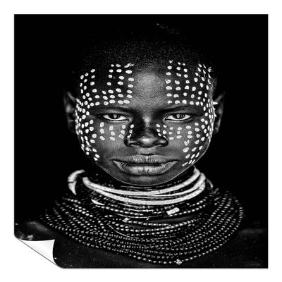 Panther Print Fine Art Prints Black & White Woman in Dotted Face Paint Portrait Artistic Unframed Poster, Pictures for Home Walls, Bedroom, Living Room & Bathroom Decor 76x51cm (30x20in)