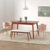 NIOIIKIT Modern Velvet Dining Chairs Hand Weaving Accent Chairs Living Room Chairs Upholstered Side Chair with Golden Metal Legs for Dining Room Kitchen Vanity Living Room (Pink) view 2
