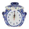 Blue Rose Polish Pottery - Blue Dahlia Wall Clock - 7.5" x 10" - Perfect Kitchen or Living Room Accent, Collectible Home Dcor view 1