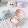1 Piece Plastic Cartoon Cat Soap Dishes With Lid Soap Dish Holder Box Cute Bathroom Storage Cleaning Bathroom Supplies Color Random view 3