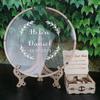 HZGUEOSTB Wedding Guest Book Alternative with Box and Small Hearts,Personalized Round Drop Guest Sign for Rustic Wedding Decorations,Anniversary and Birthday(style9, Circular) view 4