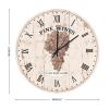 Natural Food Hanging Clock 12in Non-Ticking Sweep Natural Food Wood Wall Clock Grape Fine Wine Coastal Style Fruit Pattern Funky Novelty Summer Wall Art for Half Bath Homeschool Pool view 2