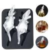 Ice Cube Tray 3D Alligator Ice Cube Tray Silicone Ice Mold with Lid 2 Hole Silicone Ice Cube Maker Chocolate Mold Kitchen Tool Ice Cube Mold (Color : Blue) view 2