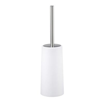 TOMYEUS Toilet Brush Toilet Brush Holder Household No Dead end Toilet Cleaning Brush Bathroom Soft Hair Toilet Bowl Brush Stainless Steel Handle Toilet Brushs Set Deep Cleaning Brush (Color : White)
