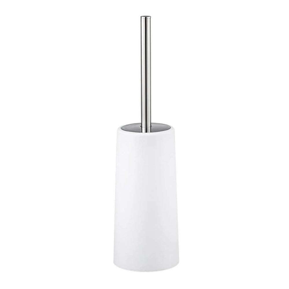 TOMYEUS Toilet Brush Toilet Brush Holder Household No Dead end Toilet Cleaning Brush Bathroom Soft Hair Toilet Bowl Brush Stainless Steel Handle Toilet Brushs Set Deep Cleaning Brush (Color : White)