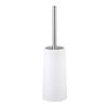 TOMYEUS Toilet Brush Toilet Brush Holder Household No Dead end Toilet Cleaning Brush Bathroom Soft Hair Toilet Bowl Brush Stainless Steel Handle Toilet Brushs Set Deep Cleaning Brush (Color : White) view 1