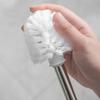 TOMYEUS Toilet Brush Toilet Brush Holder Household No Dead end Toilet Cleaning Brush Bathroom Soft Hair Toilet Bowl Brush Stainless Steel Handle Toilet Brushs Set Deep Cleaning Brush (Color : White) view 4