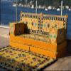 8" Thickness Meditation Yoga Loveseat, Healing Room Floor Cushion, Pallet Sofa, Floor Couch, Sectional Sofa, Arabic Majilis, Arabic Jalsa (Sofa + Rug) view 4