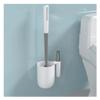 TOMYEUS Toilet Brush Toilet Brush Holder Household Wall-Mounted Toilet Bowl Brush Punch-Free Bathroom 360 No Dead Angle Cleaning Brush Set Deep Cleaning Brush (Color : White) view 1