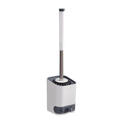 TOMYEUS Toilet Brush Toilet Brush Holder Household Wall-Mounted Soft Hair Toilet Cleaning Brush Bathroom Long Handle Cleaning Brushs Silicone Toilet Bowl Brush Set Deep Cleaning Brush