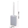 TOMYEUS Toilet Brush Toilet Brush Holder Household Wall-Mounted Toilet Cleaning Brush Bathroom Long Handle Cleaning Brushs Modern Durable Toilet Bowl Brush Set Deep Cleaning Brush (Color : White) view 2