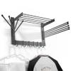 BATODA Wall-Mounted Steel Clothes Drying Rack - Swivel Towel Hanger for Laundry Room & Bathroom - Space Saver (Steel) view 1