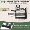 BATODA Wall-Mounted Steel Clothes Drying Rack - Swivel Towel Hanger for Laundry Room & Bathroom - Space Saver (Steel) view 3