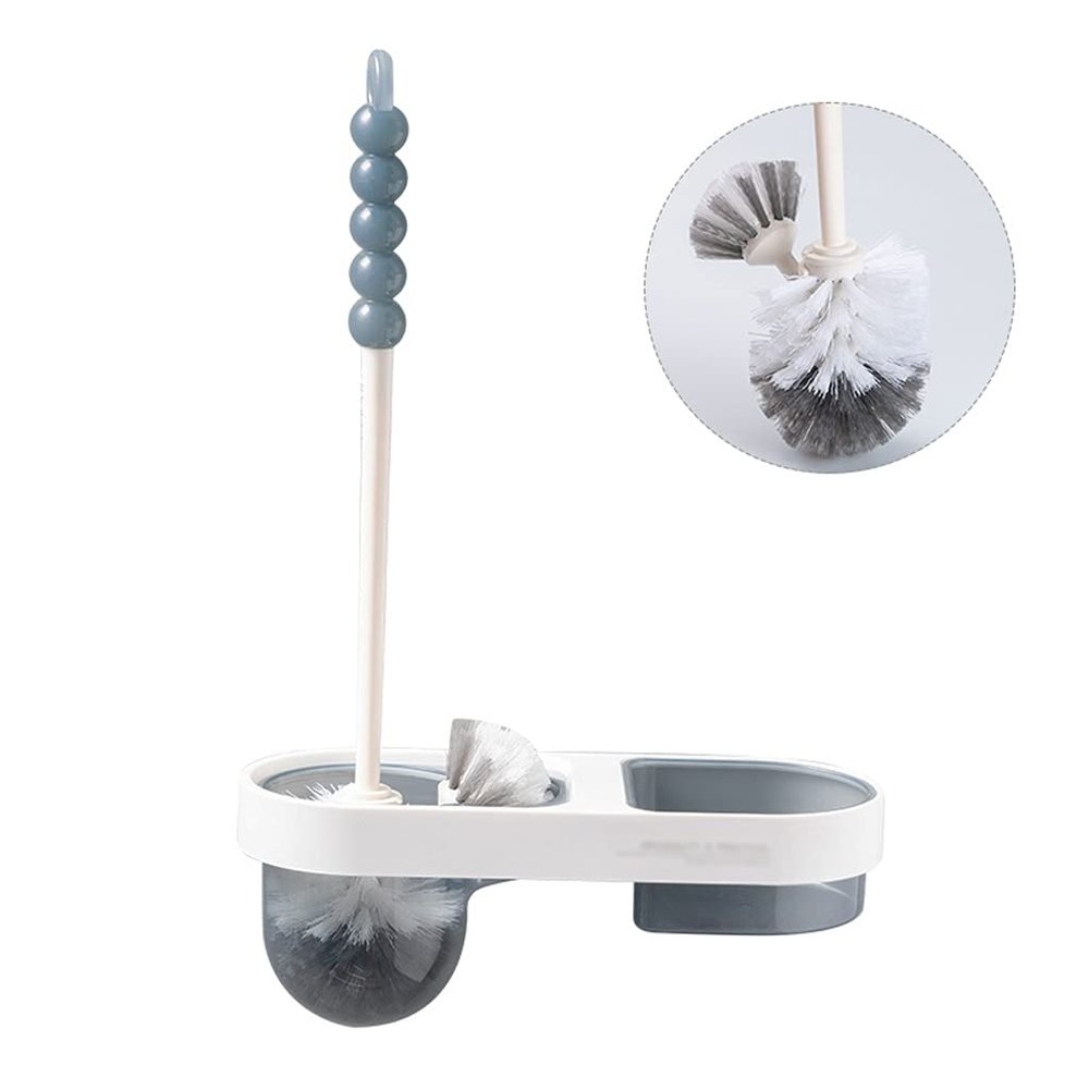 TOMYEUS Toilet Brush Toilet Brush Holder Household Wall-Mounted Toilet Brushs Bathroom Long Handle Toilet Cleaning Brush Modern Creative Toilet Bowl Brush Rack Deep Cleaning Brush (Color : D)