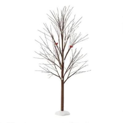 Department 56 Brown Snow Bird Tree, Lightweight Artificial Decor