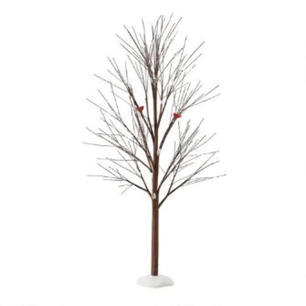 Department 56 Brown Snow Bird Tree, Lightweight Artificial Decor