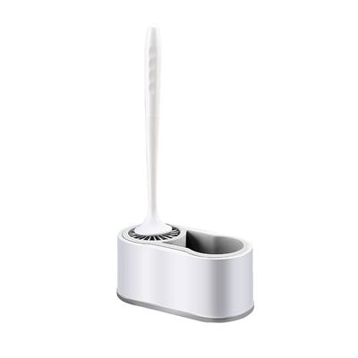 TOMYEUS Toilet Brush Toilet Brush Holder Household Wall-Mounted Toilet Bowl Brush Bathroom Toilet Cleaning Brush Silicone Cover Device Shelf Toilet Brushs Deep Cleaning Brush (Color : Gris)