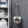 Toilet Brush Toilet Brush Holder Household Wall-mounted Toilet Bowl Brush Bathroom Long Handle Cleaning Brush with Base 360 No Dead Angle Toilet Cleaning Brushs Deep Cleaning Brush ( Color : Pink ) view 4