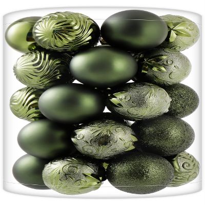34ct Dark Green Christmas Ball Ornaments Shatterproof Plastic Christmas Tree Decorations for Xmas Party Home Office Holiday Decor -Medium Size (2.36"/ 60mm)