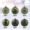 34ct Dark Green Christmas Ball Ornaments Shatterproof Plastic Christmas Tree Decorations for Xmas Party Home Office Holiday Decor -Medium Size (2.36"/ 60mm) view 2