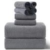 8-Piece Gray Bath Towel Set, 2 Extra Large Bath Towel Sheets, 2 Hand Towels and 4 Washcloths - Highly Absorbent Quick Dry Microfiber,Ultra Soft Towel Set for Bathroom, Waffle Weave Design, Pack of 8 view 1