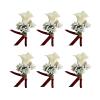 MEUMITY 6 PCS Artificial Calla Lily Corsage for Wedding,Handmade Silk Flower with Ribbon Groom and Best Man Boutonniere Bride Bridesmaid Corsage for Wedding Anniversary Formal Dinner Party,Milk White view 1