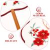 PRETYZOOM Double-Sided Silk Embroidery Fan, 13.38 x 7.95 in, Red Flower Phoenix Design, Handheld & Foldable for Traditional Decor, Dance & Summer Events, for Women view 3