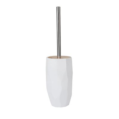 TOMYEUS Toilet Brush Toilet Brush Holder Household Floor-Standing Toilet Cleaning Brush with Cover 360 No Dead end Toilet Bowl Brush Replaceable Brushs Set Deep Cleaning Brush (Color : White)
