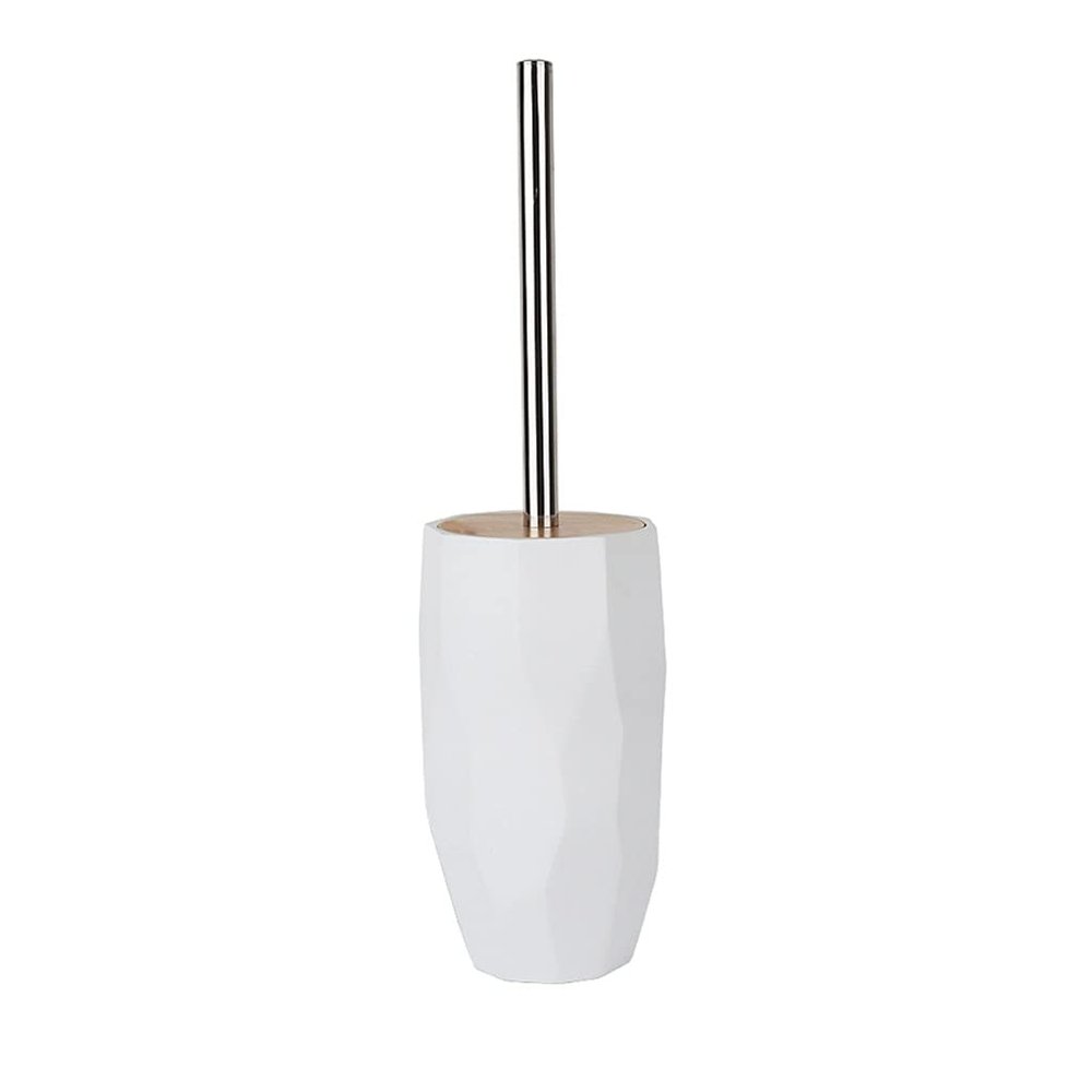 TOMYEUS Toilet Brush Toilet Brush Holder Household Floor-Standing Toilet Cleaning Brush with Cover 360 No Dead end Toilet Bowl Brush Replaceable Brushs Set Deep Cleaning Brush (Color : White)
