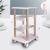 AKaSping 3-Tier Rolling Cart, Pink, 27.55in x 18.89in x 14.96in, ABS and Aluminum Metal, Waterproof, Easy Assembly, Multipurpose Storage, 150kg Capacity view 2