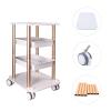 AKaSping 3-Tier Rolling Cart, Pink, 27.55in x 18.89in x 14.96in, ABS and Aluminum Metal, Waterproof, Easy Assembly, Multipurpose Storage, 150kg Capacity view 3