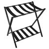 H-A 2 Tiers Metal Luggage Rack Foldable Suitcase Luggage Stand with shoe shelf for Home Bedroom Hotel 200lbs Capacity, Black view 1