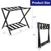 H-A 2 Tiers Metal Luggage Rack Foldable Suitcase Luggage Stand with shoe shelf for Home Bedroom Hotel 200lbs Capacity, Black view 3