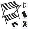 H-A 2 Tiers Metal Luggage Rack Foldable Suitcase Luggage Stand with shoe shelf for Home Bedroom Hotel 200lbs Capacity, Black view 4