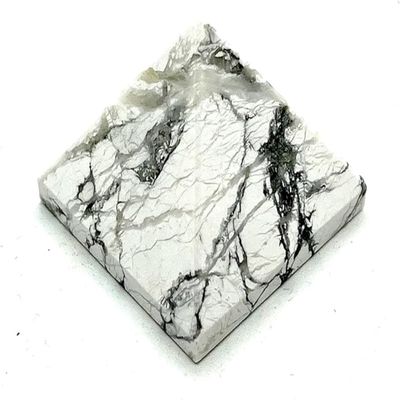 White Howlite Pyramid 2 Inch Gemini Virgo Birthstone Crown Chakra