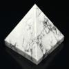 White Howlite Pyramid 2 Inch  Gemini Virgo Birthstone Crown Chakra view 2