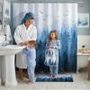 Accnicc 78 Inch Long Blue Misty Forest Shower Curtain Set Ombre Navy Blue Mountain Pine Tree Waterproof Fabric Shower Curtains for Bathroom Nature Woodland Decorative Modern Bath Curtain Decor view 2