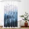 Accnicc Stall Small Blue Misty Forest Shower Curtain Set Ombre Mountain Pine Tree Waterproof Fabric Shower Curtains for Bathroom Nature Woodland Decorative Bath Curtain Decor 3672 Inches view 2