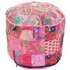 Indian Pouffe Ottoman Cover Bohemian Vintage Patchwork Indian Pouffe Foot Stool (18" x 18" x 14" Inch) view 1